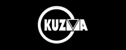 Kuzvia logo: white text on black.